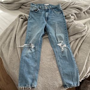 Zara high rise mom fit demon worn once like new light stretch size 8